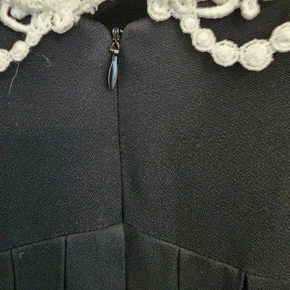 Jessica McClintock Gown Black Cream Empire Lace Cut Out Formal Prom Long 12 Vtg - Picture 9 of 16